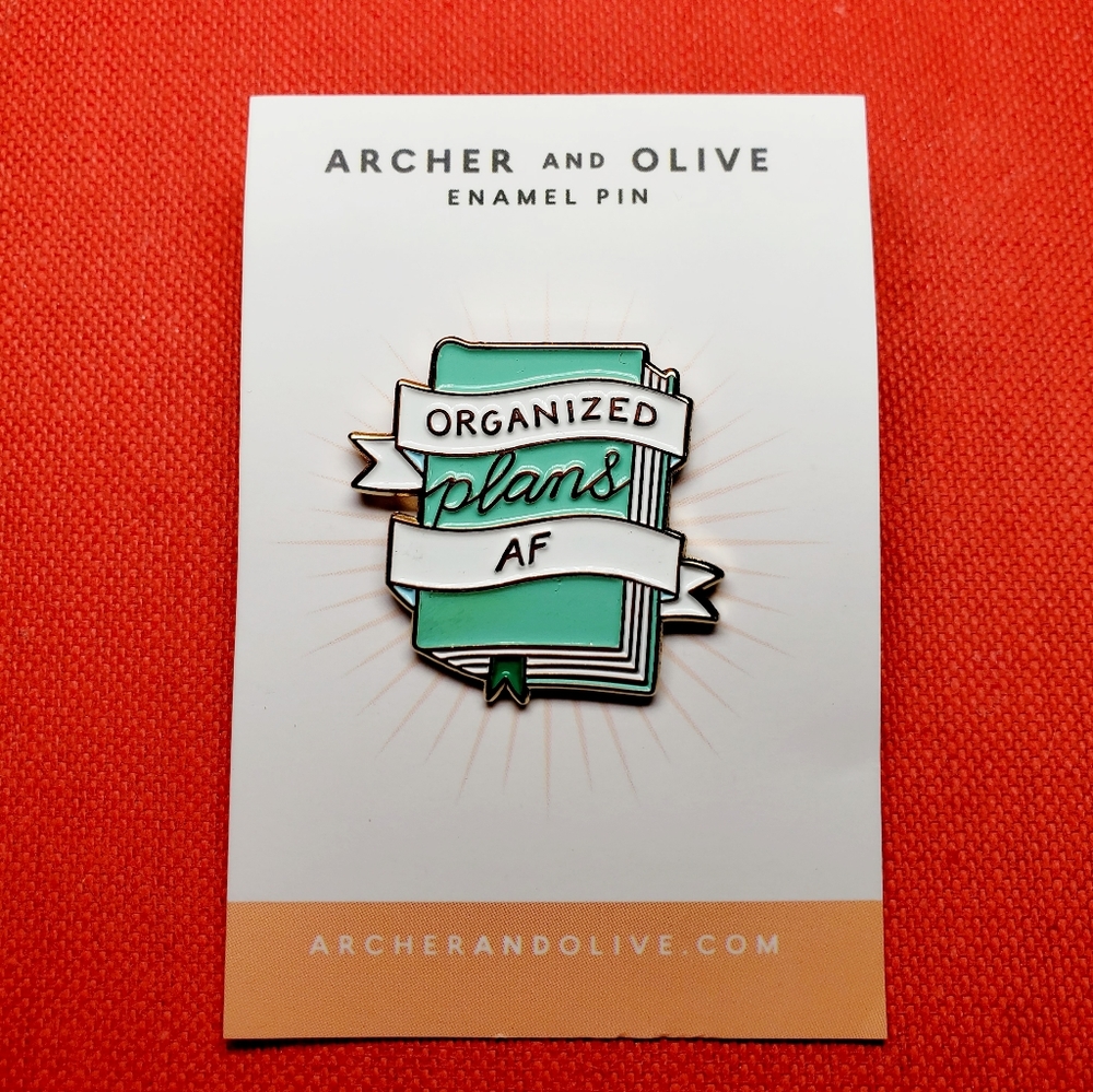 NWT Archer and Olive Enamel Pin 'Organized AF' - Picture 2 of 4